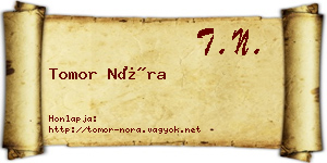 Tomor Nóra névjegykártya